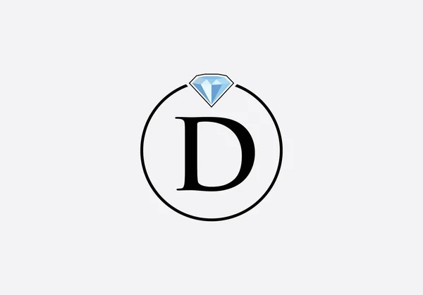 Diamond Jewellery Logo Diamond Logotype Circle Jewelry Icon Design Vector — Stok Vektör