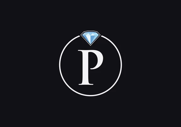 Diamond Jewellery Logo Diamond Logotype Circle Jewelry Icon Design Vector — ストックベクタ