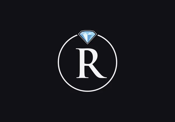 Diamond Jewellery Logo Diamond Logotype Circle Jewelry Icon Design Vector — ストックベクタ