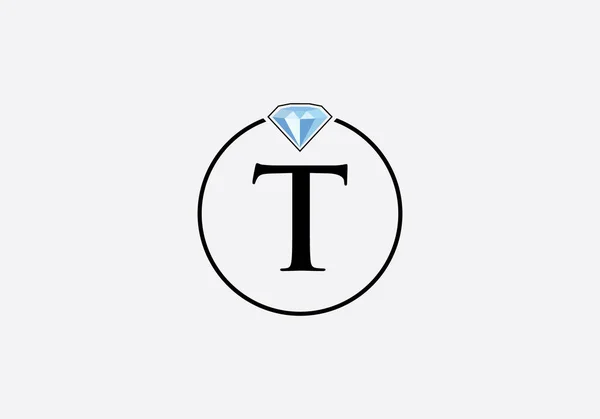 Diamond Λογότυπο Κοσμήματα Και Διαμάντι Λογότυπο Κύκλο Κόσμημα Εικονίδιο Σχεδιασμό — Διανυσματικό Αρχείο