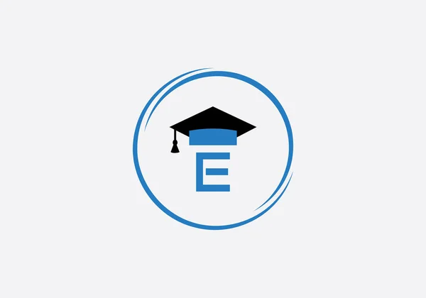 アカデミック教育のシンボルと学生の帽子のロゴ 教育キャップモノグラムと卒業キャップシンボルと大学卒業サイン — ストックベクタ