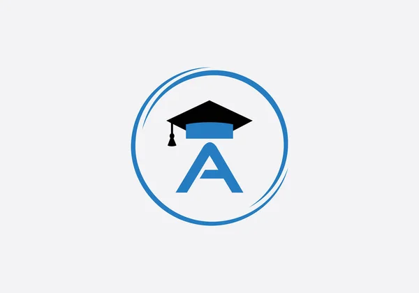 Symbole Éducation Académique Logo Chapeau Étudiant Monogramme Chapeau Éducation Symbole — Image vectorielle