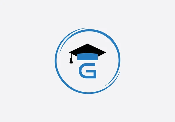 Academic Education Symbol Student Hat Logo Education Cap Monogram Graduation — Stock vektor