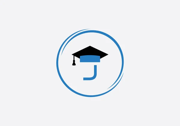 Symbole Éducation Académique Logo Chapeau Étudiant Monogramme Chapeau Éducation Symbole — Image vectorielle