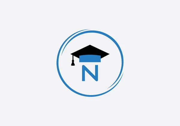 Símbolo Educación Académica Logotipo Del Sombrero Estudiante Monograma Gorra Educación — Archivo Imágenes Vectoriales