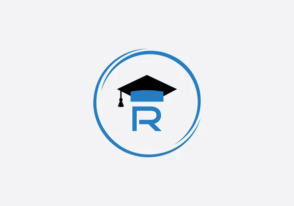 Simbol Pendidikan Akademik Dan Logo Topi Mahasiswa Cap Pendidikan Monogram - Stok Vektor