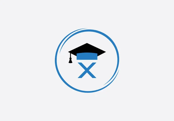 Academic Education Symbol Student Hat Logo Education Cap Monogram Graduation — Stockvektor