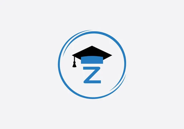 Academic Education Symbol Student Hat Logo Education Cap Monogram Graduation — Vector de stock