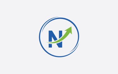 Growth arrow icon vector and financial logo design with the letter and alphabet