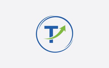 Growth arrow icon vector and financial logo design with the letter and alphabet