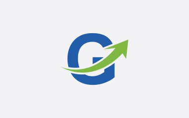 Growth arrow icon vector and financial logo design with the letter and alphabet