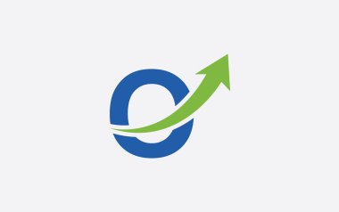 Growth arrow icon vector and financial logo design with the letter and alphabet