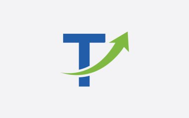 Growth arrow icon vector and financial logo design with the letter and alphabet