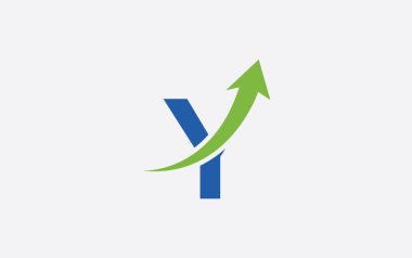 Growth arrow icon vector and financial logo design with the letter and alphabet