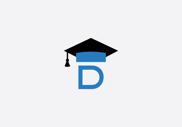 Academic Education Symbol Student Hat Logo Education Cap Monogram Graduation — Stock Vector
