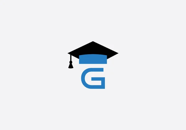 Academic Education Symbol Student Hat Logo Education Cap Monogram Graduation — Stock vektor