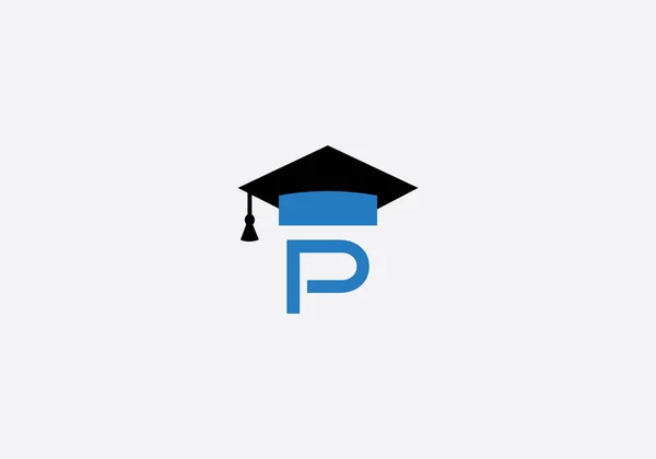 Academic Education Symbol Student Hat Logo Education Cap Monogram Graduation — 스톡 벡터