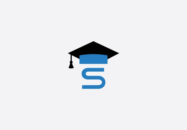 Akademisk Utbildningssymbol Och Studentmössa Logotyp Monogram Och Examenstakssymbol Och Tecken — Stock vektor