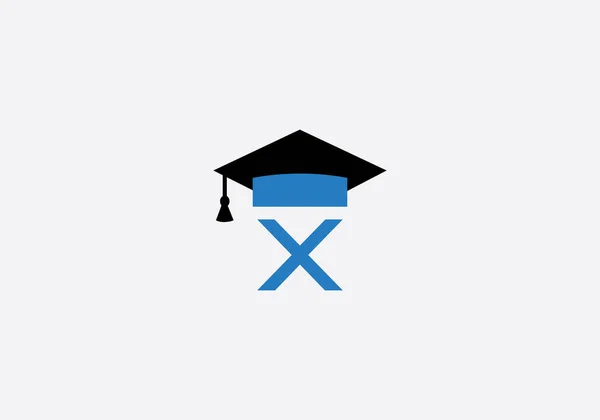 Academic Education Symbol Student Hat Logo Education Cap Monogram Graduation — Vetor de Stock