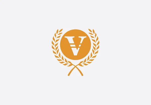 Laurel Вінок Логотип Дизайн Кола Завантажити Лавровий Вінок Лист Векторний — стоковий вектор