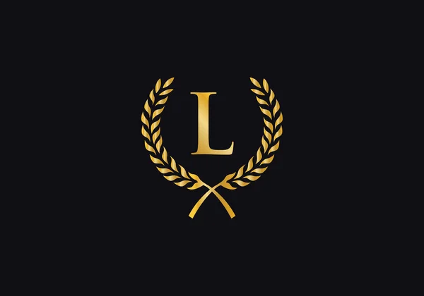 Laurel Вінок Логотип Дизайн Кола Завантажити Лавровий Вінок Лист Векторний — стоковий вектор