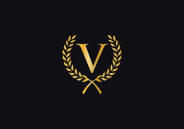 Laurel Krans Varumärke Logo Design Cirkel Och Ladda Ner Lagerkrans — Stock vektor