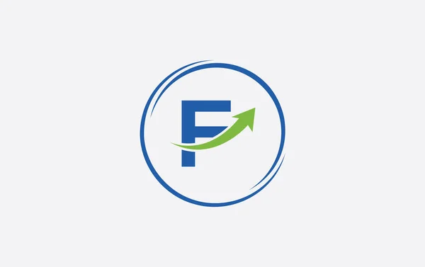 Icono Flecha Crecimiento Vector Diseño Logotipo Financiero Con Letra Alfabeto — Archivo Imágenes Vectoriales