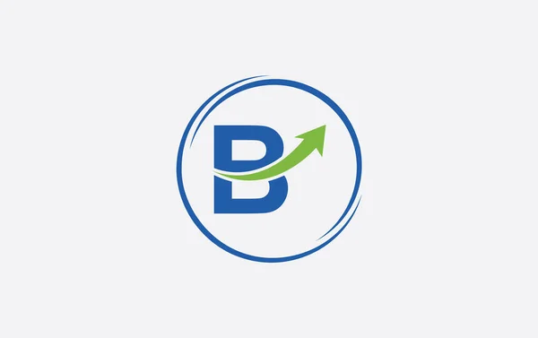 Growth Arrow Icon Vector Financial Logo Design Letter Alphabet — Wektor stockowy