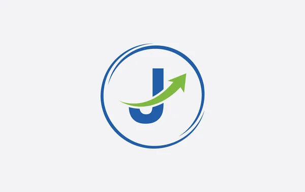 Growth Arrow Icon Vector Financial Logo Design Letter Alphabet — Διανυσματικό Αρχείο