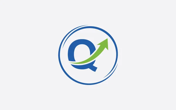 Growth Arrow Icon Vector Financial Logo Design Letter Alphabet — Stock Vector