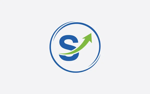 Vetor Ícone Seta Crescimento Design Logotipo Financeiro Com Letra Alfabeto — Vetor de Stock