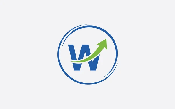 Growth Arrow Icon Vector Financial Logo Design Letter Alphabet —  Vetores de Stock