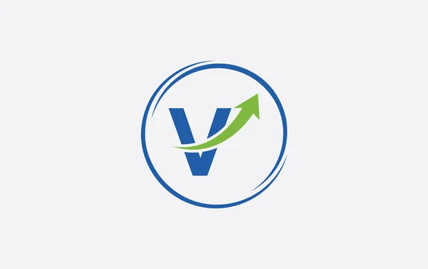 Crescita Freccia Vettore Icona Logo Finanziario Con Lettera Alfabeto — Vettoriale Stock