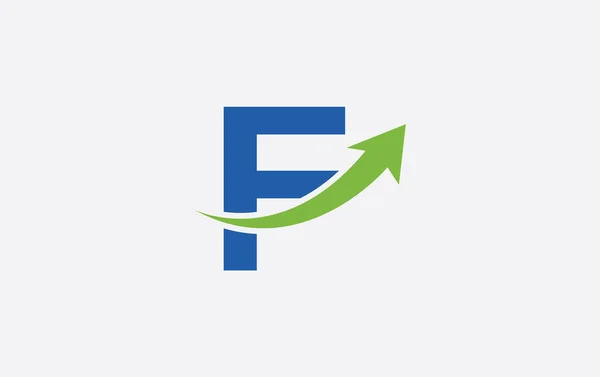 Harf Alfabeyle Birlikte Büyüyen Simgesi Vektörü Finansal Logo Tasarımı — Stok Vektör
