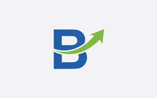 Growth Arrow Icon Vector Financial Logo Design Letter Alphabet — Stock vektor