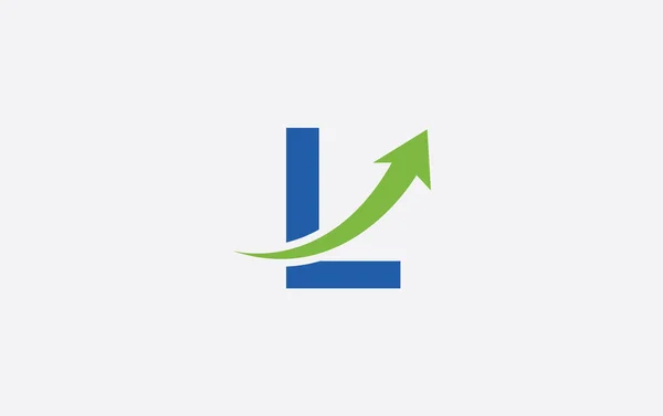 Growth Arrow Icon Vector Financial Logo Design Letter Alphabet — Stockový vektor