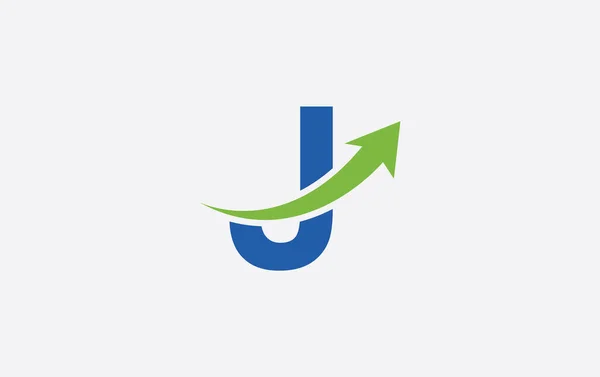 Groeipijl Pictogram Vector Financieel Logo Ontwerp Met Letter Het Alfabet — Stockvector