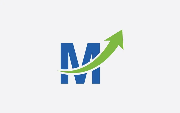 Growth Arrow Icon Vector Financial Logo Design Letter Alphabet — Vettoriale Stock