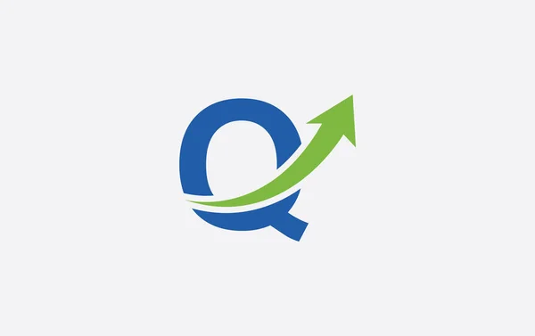 Growth Arrow Icon Vector Financial Logo Design Letter Alphabet — 图库矢量图片