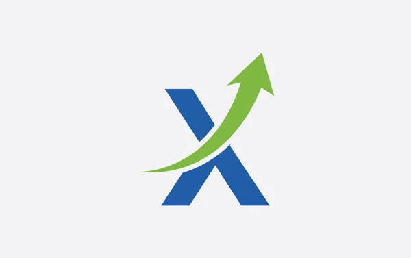 Growth Arrow Icon Vector Financial Logo Design Letter Alphabet — Stockový vektor