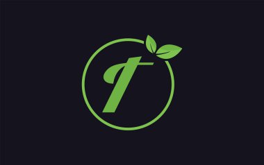 Fresh nature leaf and healthy logo design vector with the letter and alphabets. Green leaf and eco logo icon design