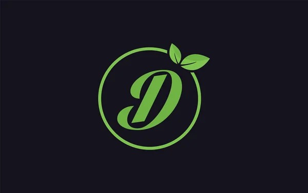 Fresh Nature Leaf Healthy Logo Design Vector Letter Alphabets Green — Stok Vektör