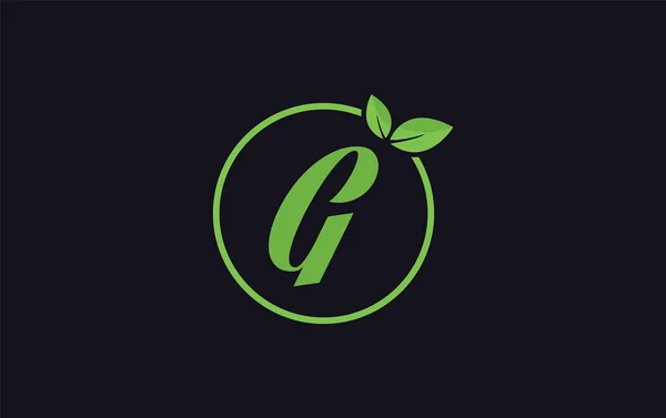 Fresh Nature Leaf Healthy Logo Design Vector Letter Alphabets Green — ストックベクタ