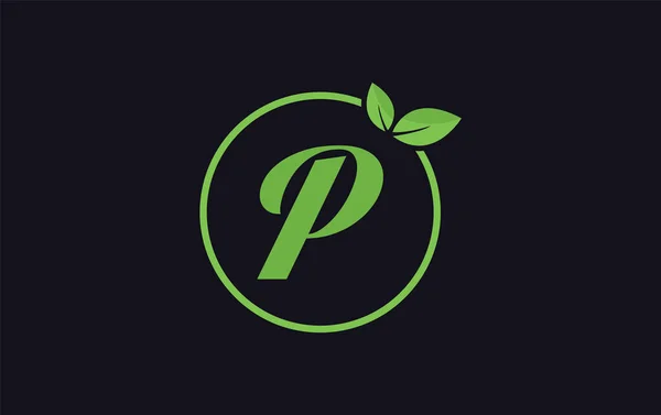 Fresh Nature Leaf Healthy Logo Design Vector Letter Alphabets Green — Stock Vector