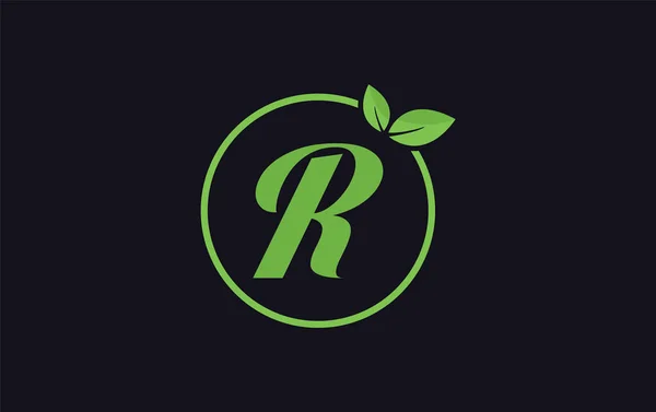 Fresh Nature Leaf Healthy Logo Design Vector Letter Alphabets Green —  Vetores de Stock