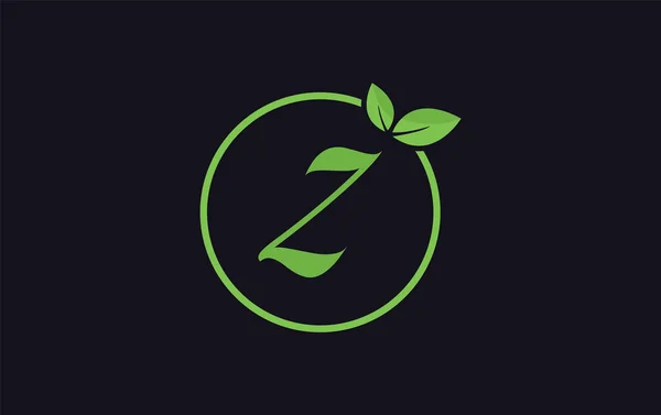手紙やアルファベットと新鮮な自然葉や健康的なロゴデザインベクトル 緑の葉とエコロゴのアイコンデザイン — ストックベクタ