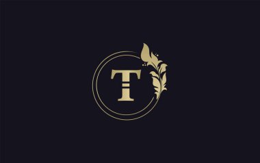 Golden circle leaf icon and beauty logo circle design vector. Beauty fashion with leaf. Signature font gold circle Logo