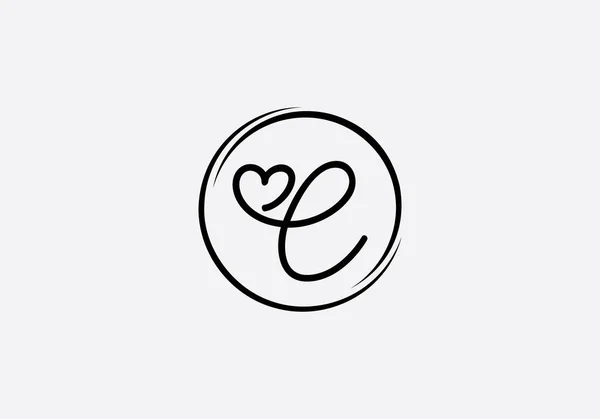 Heart Sign Text Heart Sign Letter Love Font Circle Sign — Stock vektor