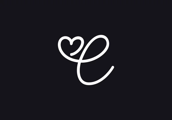 Znak Serca Sms Znak Serca Literą Napis Love Font Circle — Wektor stockowy