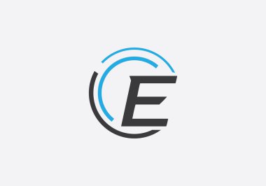 Teknoloji ve teknik bağlantı çember logo tasarım vektörü alfabe markası ve düz simge tasarımı